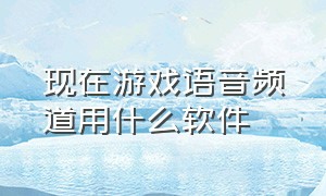 现在游戏语音频道用什么软件