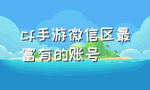 cf手游微信区最富有的账号（cf手游最富v19账号）