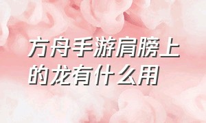 方舟手游肩膀上的龙有什么用