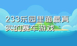 233乐园里面最真实的赛车游戏