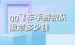 qq飞车手游狼队徽章多少钱（qq飞车手游6万魅力多少钱）