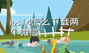 ios14怎么下载两个微信（ios14怎么下载两个微信软件）