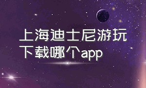 上海迪士尼游玩下载哪个app（上海迪士尼游玩项目表）