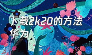 下载2k20的方法华为