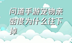 问道手游宠物亲密度为什么往下掉