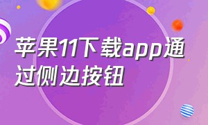 苹果11下载app通过侧边按钮