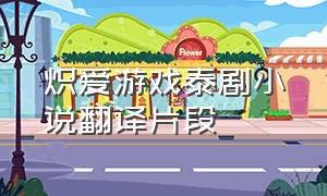 炽爱游戏泰剧小说翻译片段