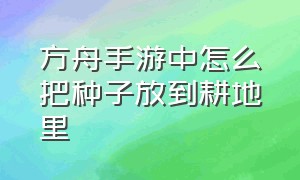 方舟手游中怎么把种子放到耕地里