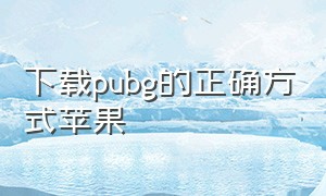 下载pubg的正确方式苹果