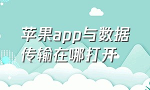 苹果app与数据传输在哪打开