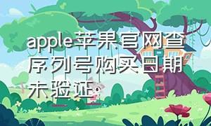 apple苹果官网查序列号购买日期未验证