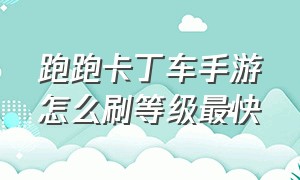 跑跑卡丁车手游怎么刷等级最快