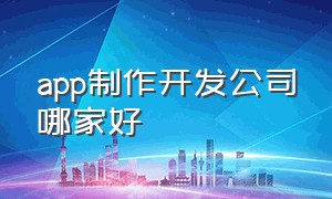 app制作开发公司哪家好