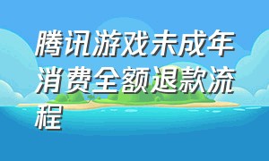 腾讯游戏未成年消费全额退款流程