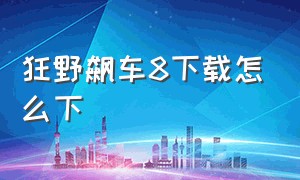 狂野飙车8下载怎么下（怎么下载狂野飙车8教程）