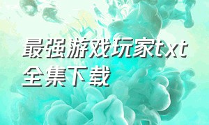 最强游戏玩家txt全集下载