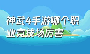 神武4手游哪个职业竞技场厉害（神武4手游哪个职业竞技场厉害点）