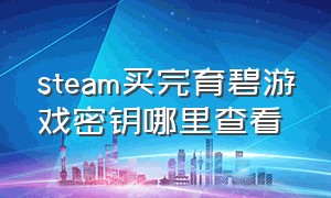 steam买完育碧游戏密钥哪里查看（在steam买育碧的游戏怎么查看密钥）