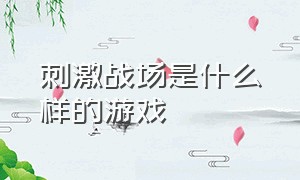 刺激战场是什么样的游戏