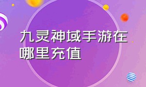 九灵神域手游在哪里充值（九灵神域哪个平台充值便宜）