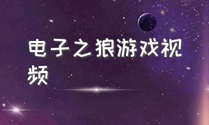 电子之狼游戏视频（电子之狼游戏视频在线观看）