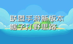 联盟手游新版本瞎子打野思路