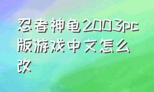 忍者神龟2003pc版游戏中文怎么改