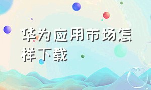 华为应用市场怎样下载（华为的应用市场怎么下载）