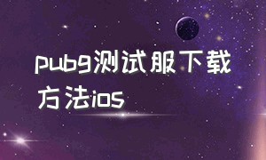 pubg测试服下载方法ios（pubg测试服下载方式苹果最新版本）