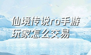 仙境传说ro手游玩家怎么交易（仙境传说ro手游攻略怎么换线）