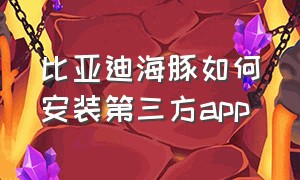 比亚迪海豚如何安装第三方app