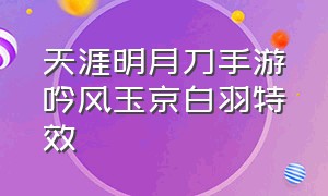 天涯明月刀手游吟风玉京白羽特效