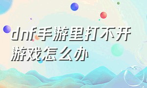 dnf手游里打不开游戏怎么办（dnf手游黑屏进不去游戏怎么办）