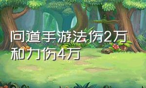 问道手游法伤2万和力伤4万