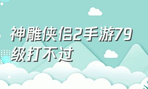 神雕侠侣2手游79级打不过