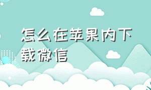 怎么在苹果内下载微信