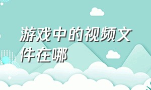 游戏中的视频文件在哪