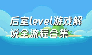 后室level游戏解说全流程合集