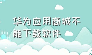 华为应用商城不能下载软件