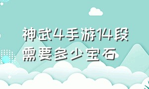 神武4手游14段需要多少宝石（神武4手游几段宝石升级不会掉段）