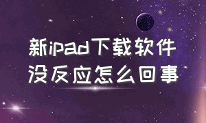 新ipad下载软件没反应怎么回事（新ipad为啥下载不了软件）