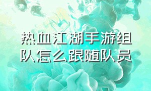 热血江湖手游组队怎么跟随队员