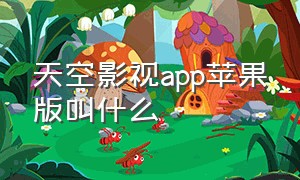 天空影视app苹果版叫什么