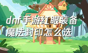 dnf手游红眼装备魔法封印怎么选