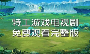 特工游戏电视剧免费观看完整版