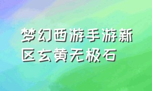 梦幻西游手游新区玄黄无极石