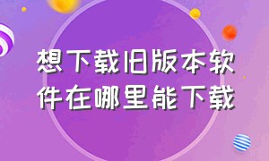 想下载旧版本软件在哪里能下载