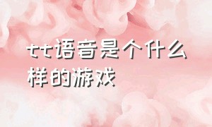 tt语音是个什么样的游戏