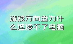 游戏方向盘为什么连接不了电脑