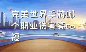 完美世界手游哪个职业伤害高cd短